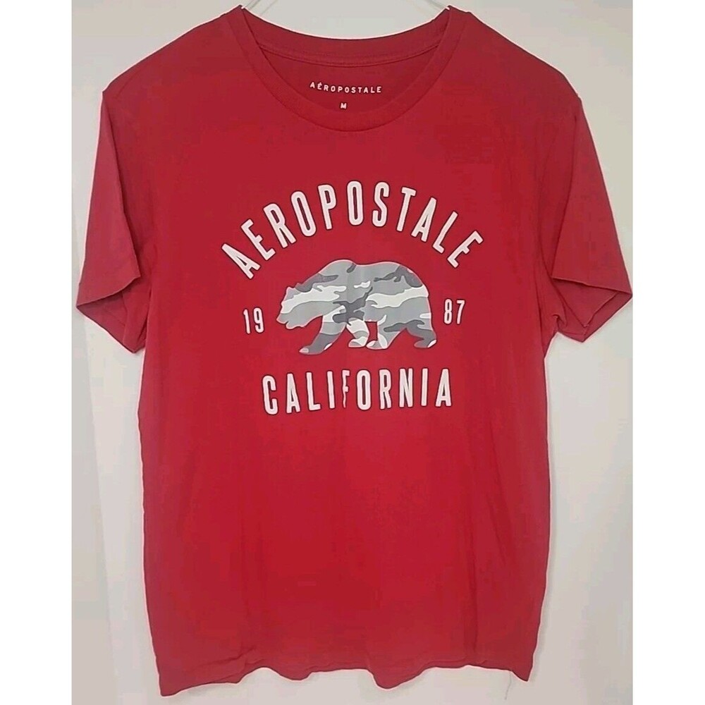 Aeropostale Medium Mens Red Bear 1987